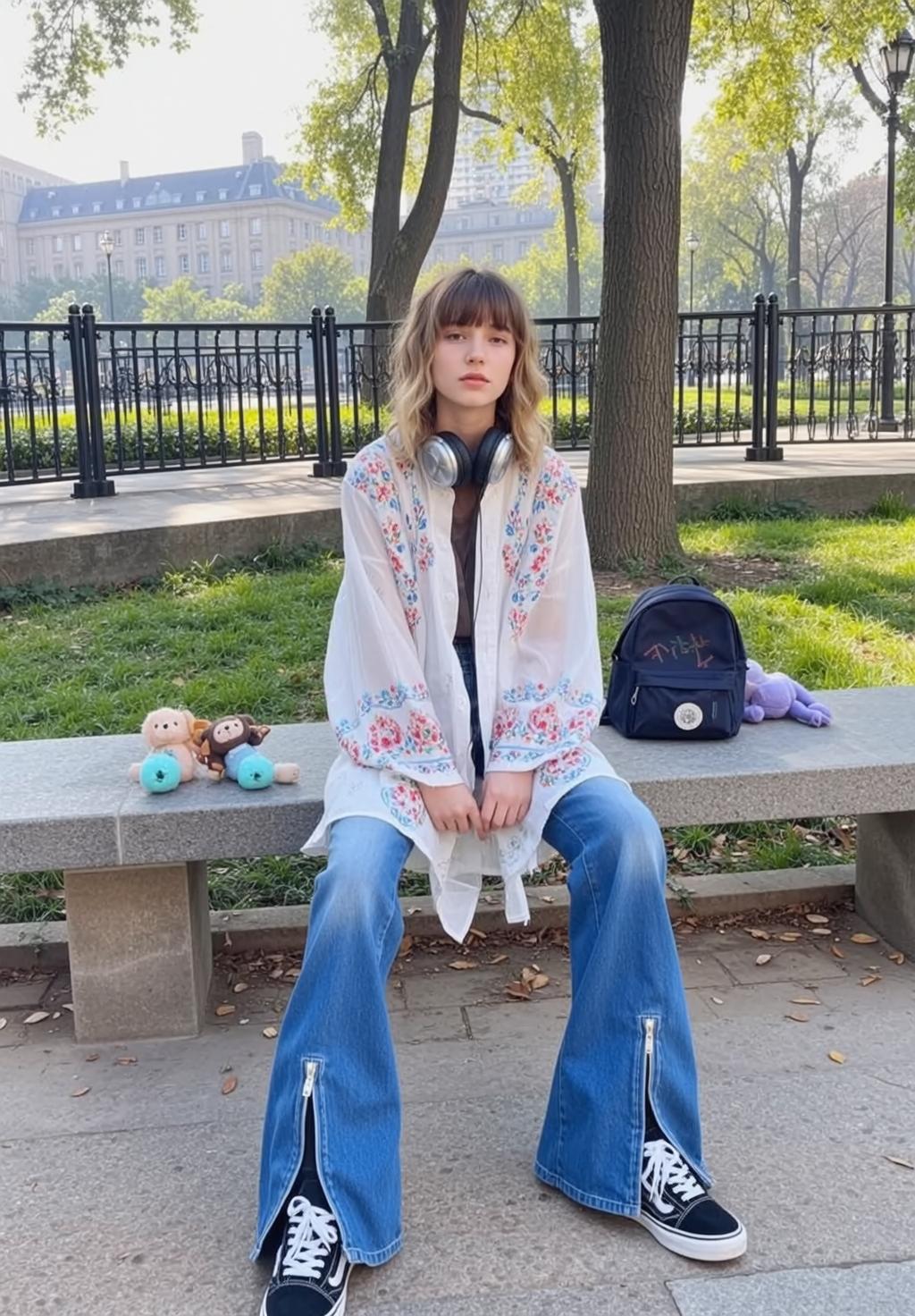 Stuffed Toy Park Bench Outfit