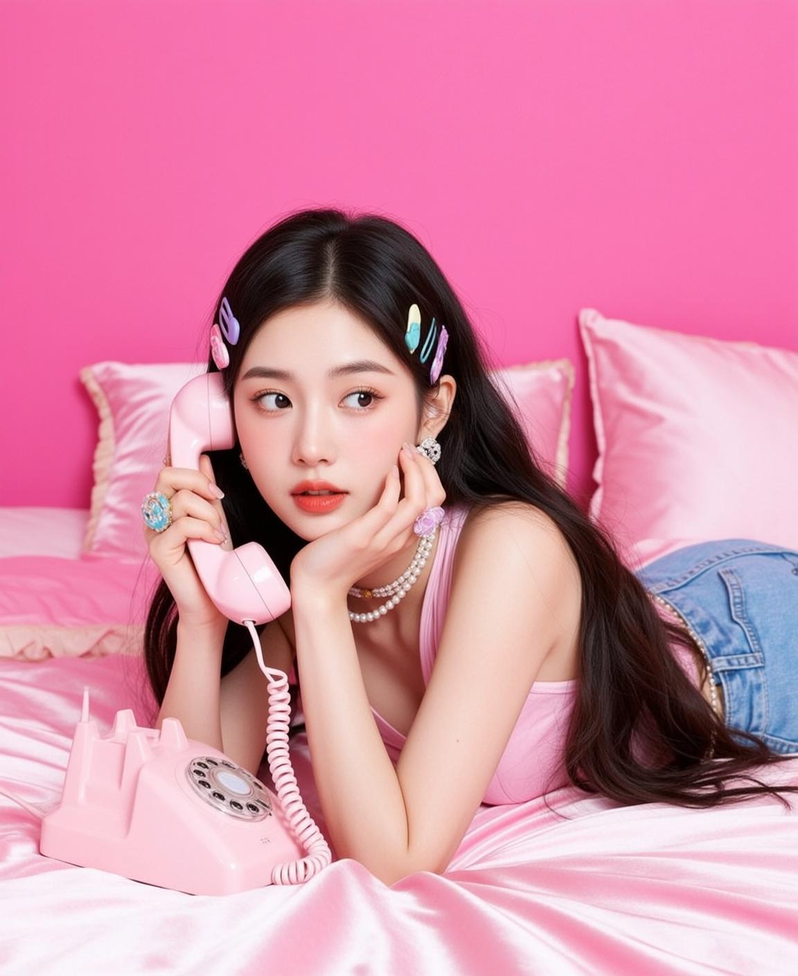 Pink Phone Satin Sheets