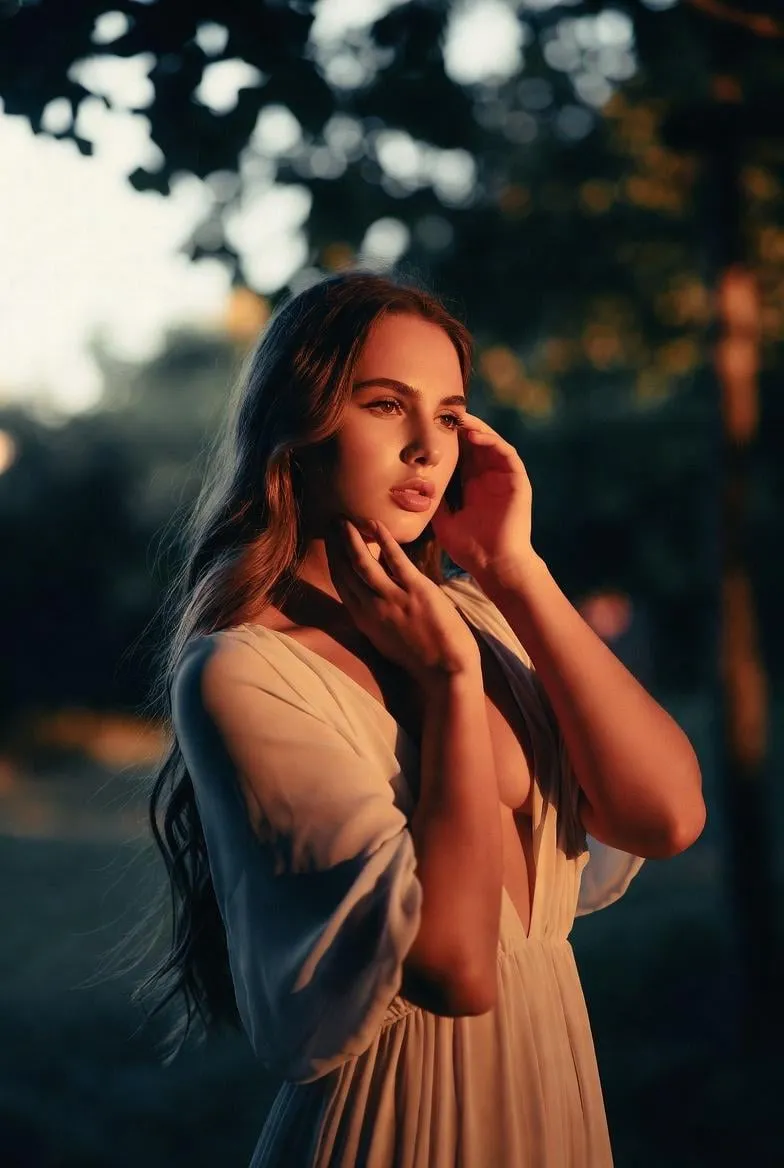 Golden Hour Portrait Forest Bokeh Light