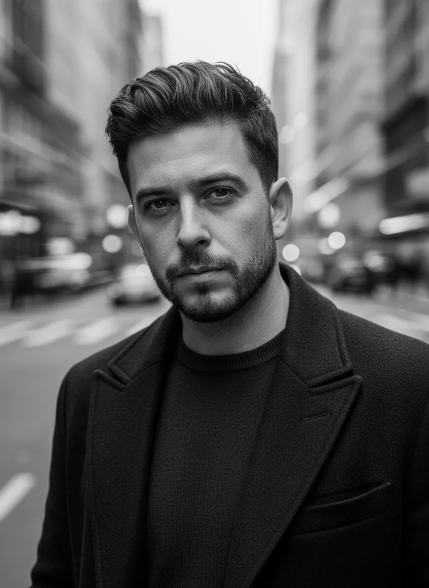 Black White Studio Portrait