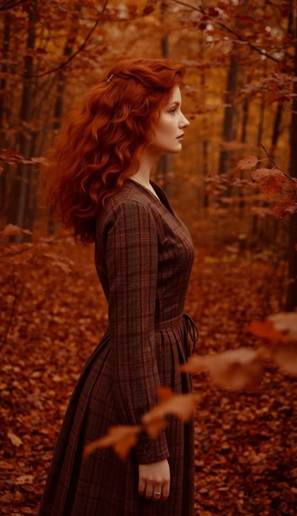 Autumn Young Long Wavy Red Hair Small