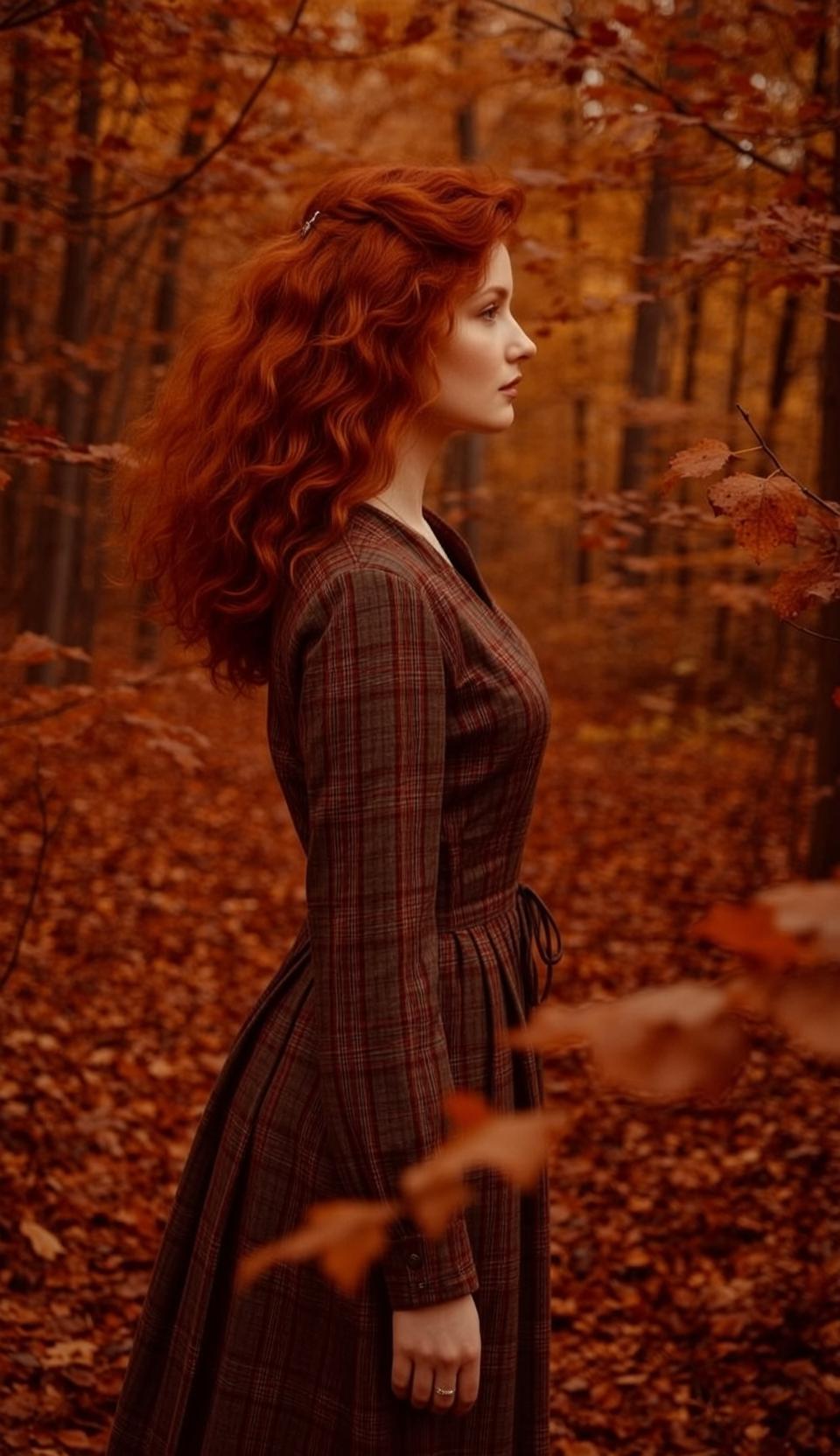 Autumn Young Long Wavy Red Hair Small