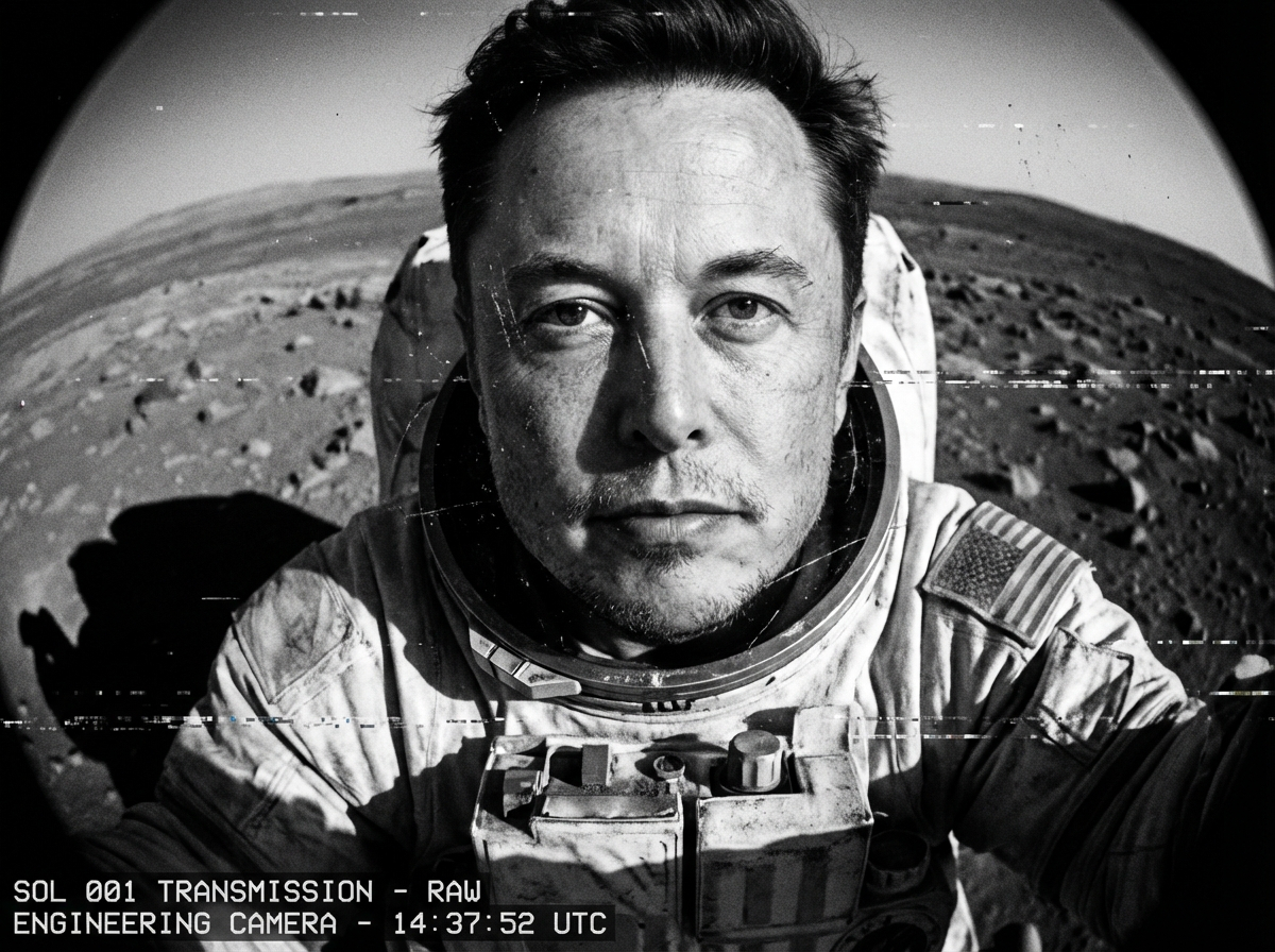 Mars Through a Dusty Lens: Elon Musk's Rover Encounter