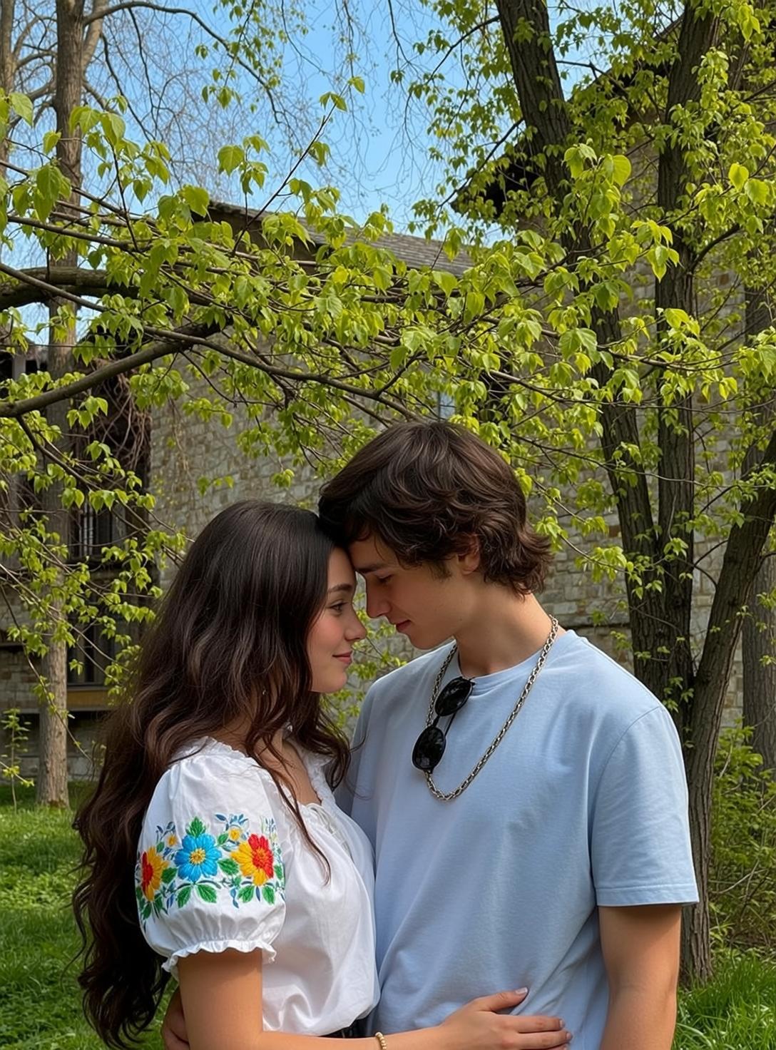 Explore Young Couple Stands Facing Each Other
