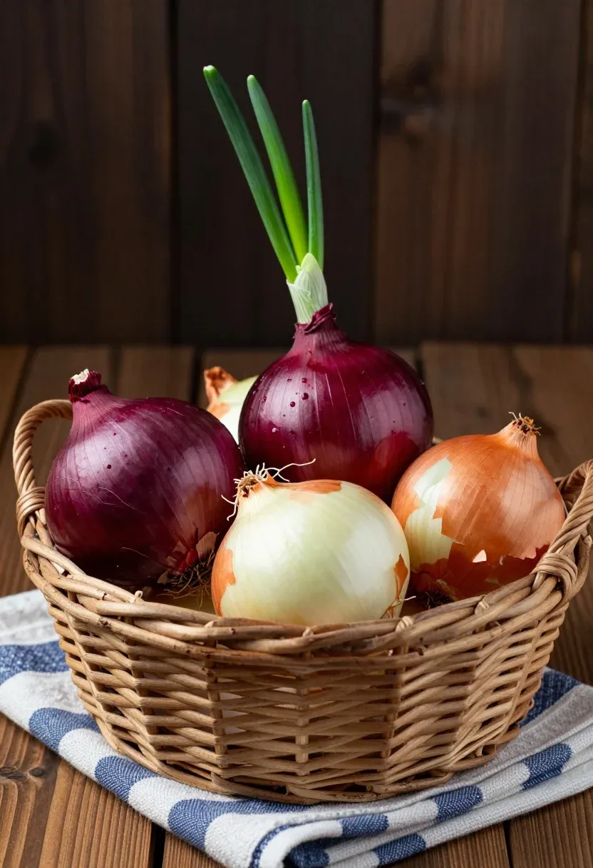 Still Life Composition Featuring Woven Wicker Basket Filled With Fresh