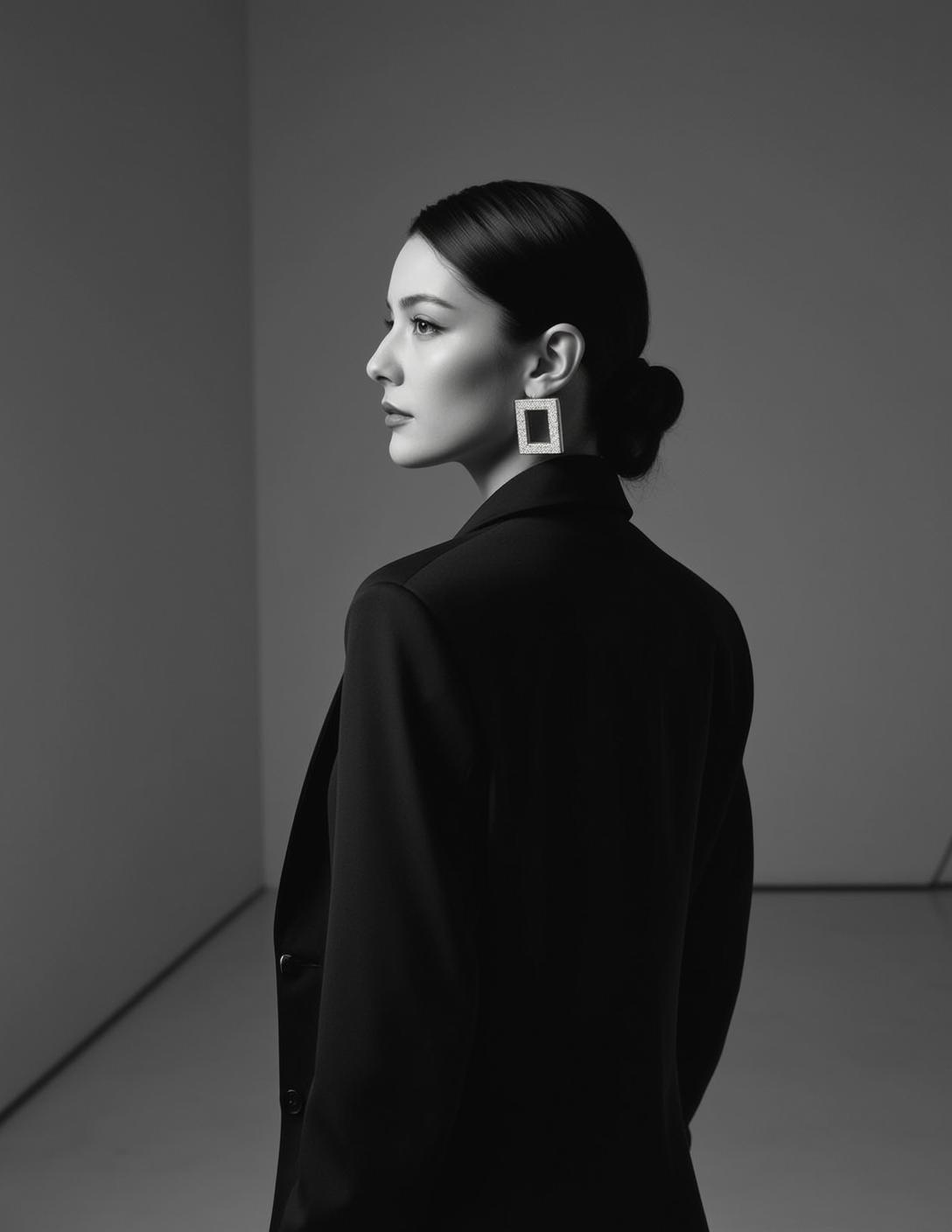 Luxury Dark Pulled Back Bun Fair Black