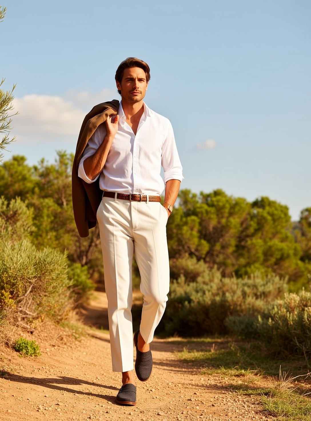 World Walking Towards Dirt Path His Head