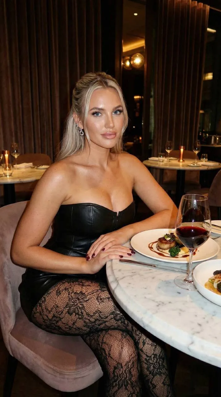 Makeup Earrings And Nails In Restaurant Portrait