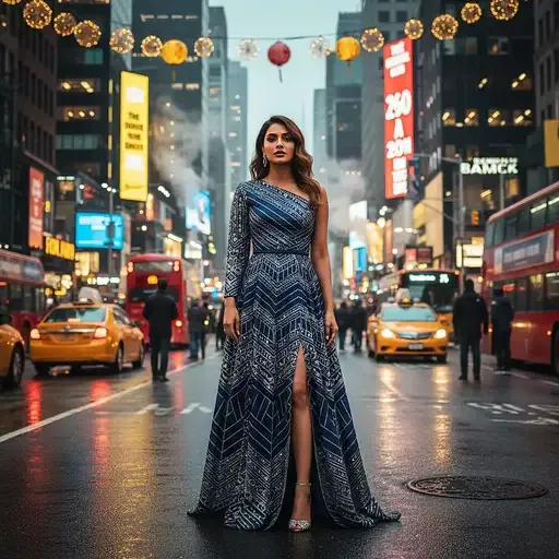Full-body Cinematic Portrait The Same South Asian Woman Wearing Modern
