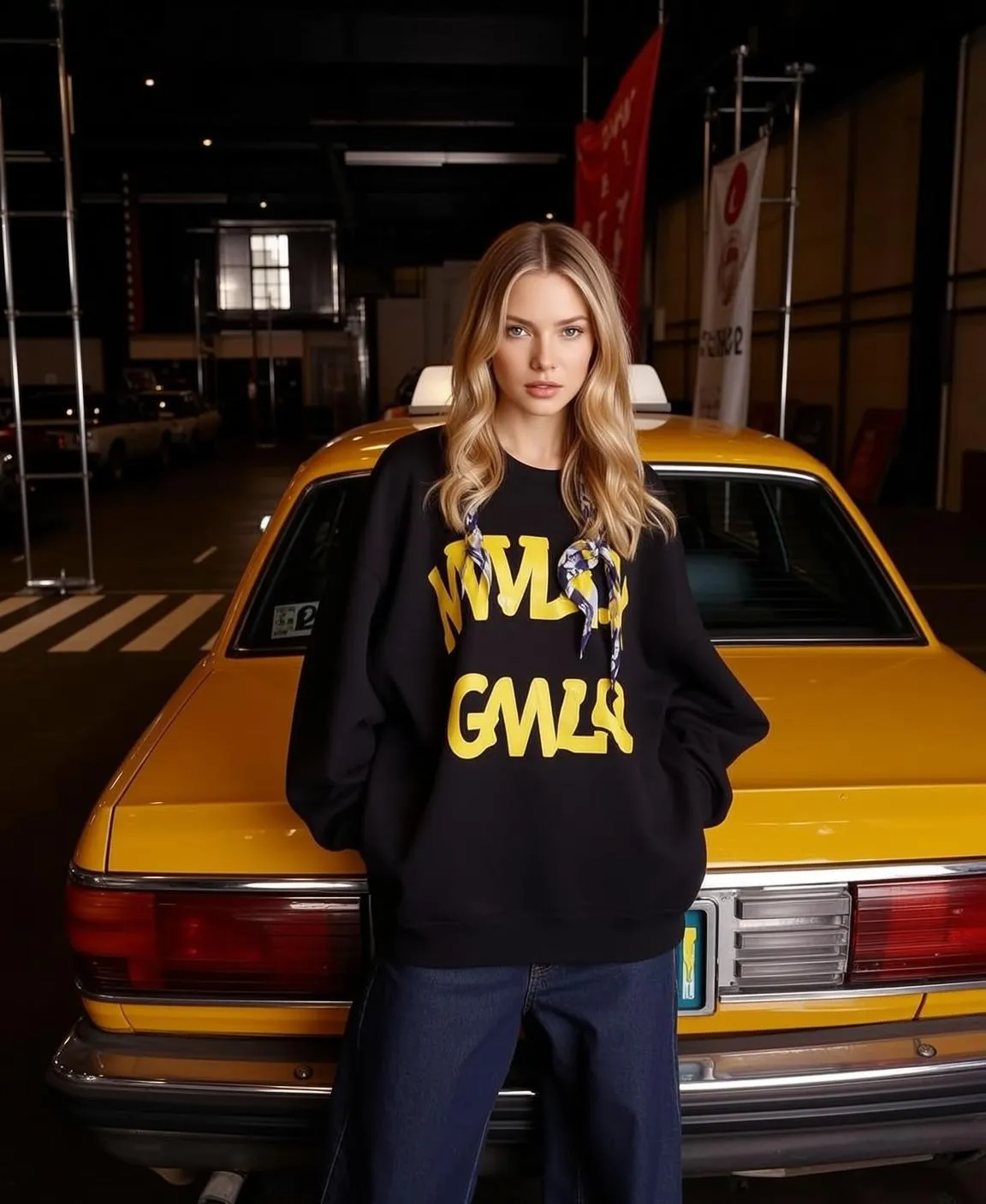 Taxi Sweatshirt Street Portrait