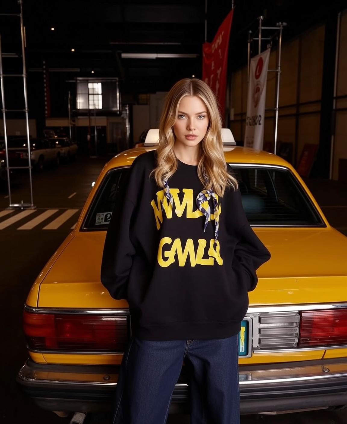 Taxi Sweatshirt Street Portrait