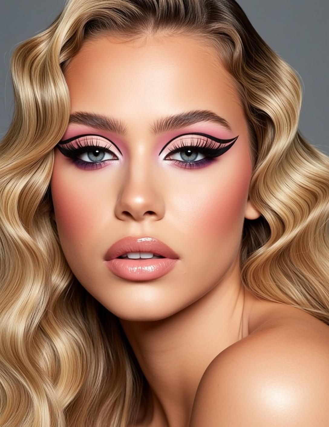 Makeup Photorealistic Young Striking Captured Medium Close-up