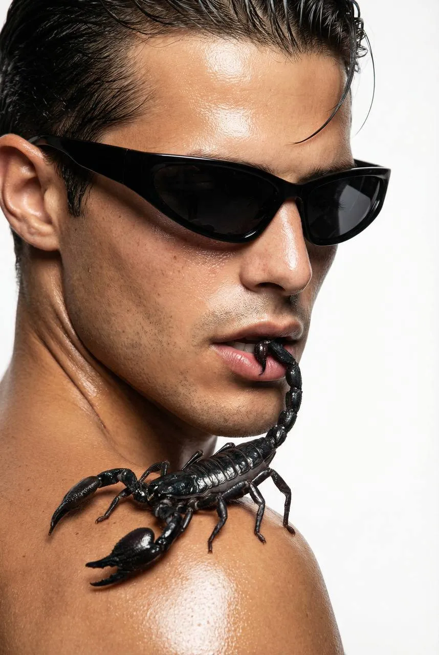 Sunglasses In A Macro Studio Scorpion Portrait
