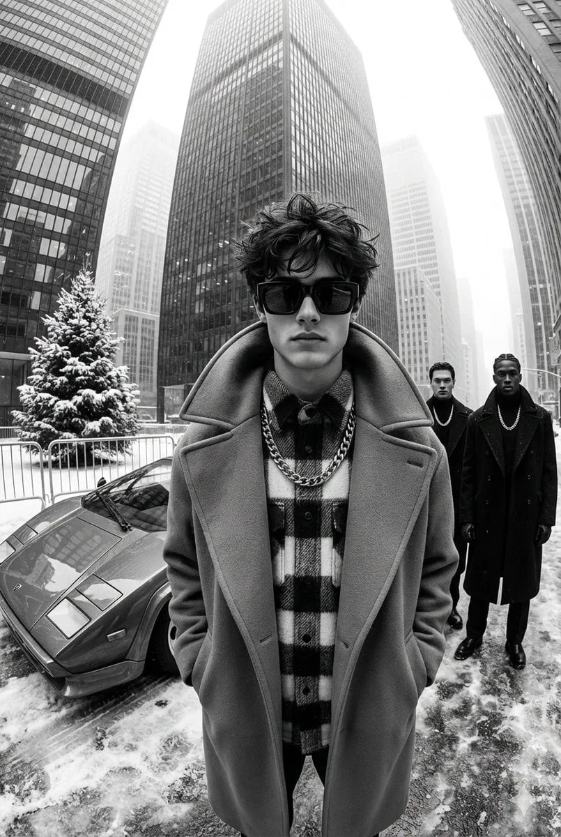 Sunglasses In An Urban Winter Street Fashion Editorial