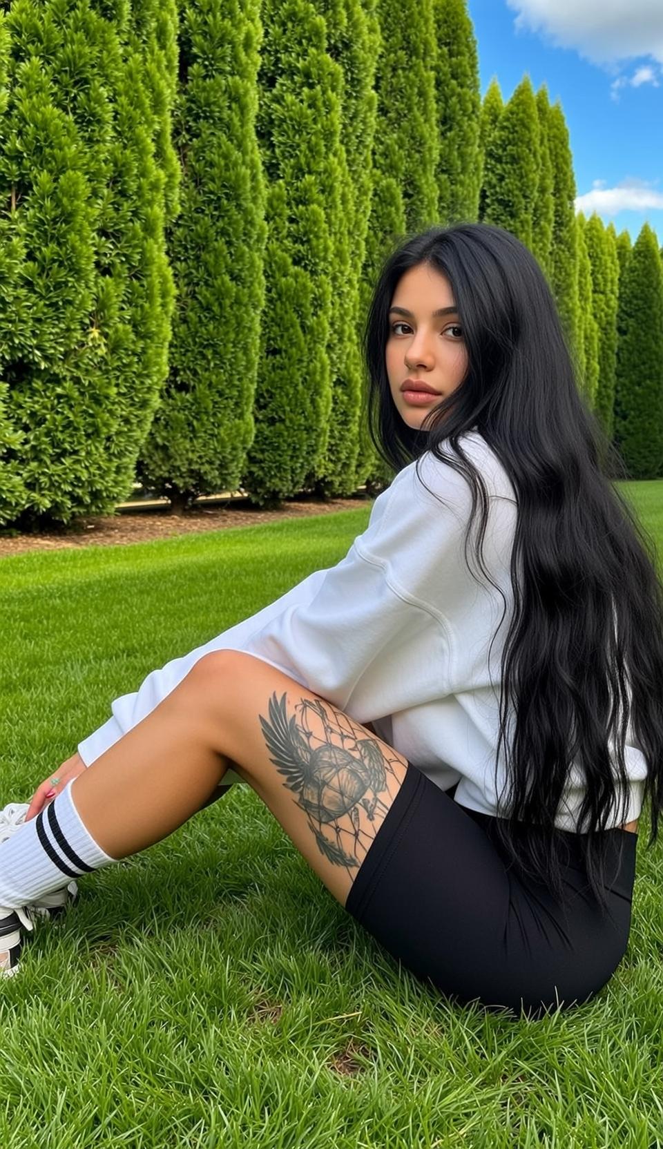White Crew Socks Oversized White Long