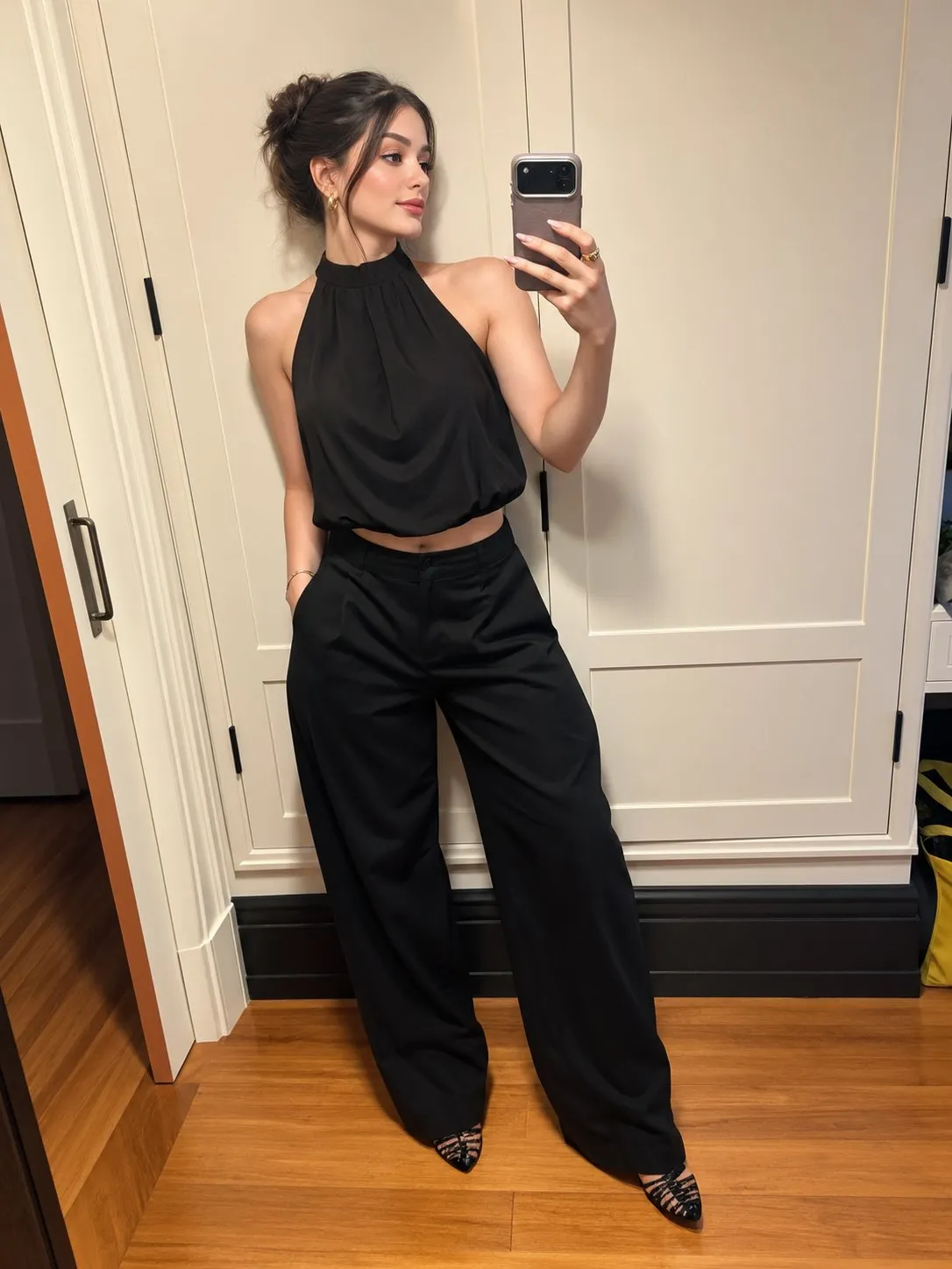 Makeup And Earrings In Mirror Selfie