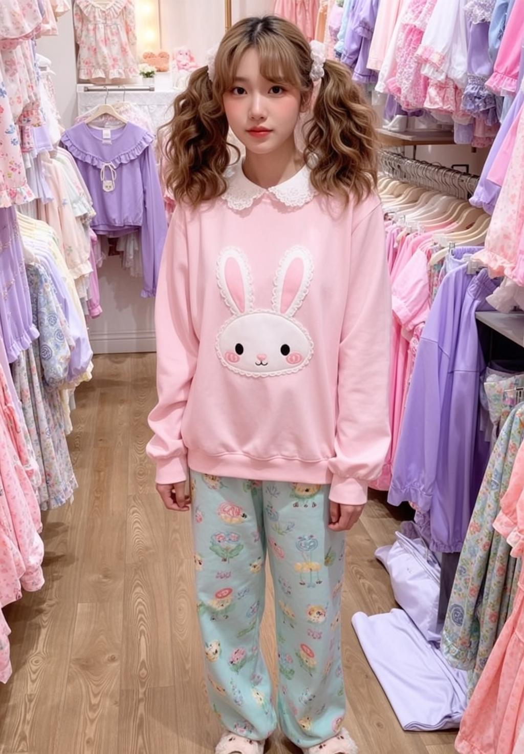 Pastel Pajama Set Store Aisle