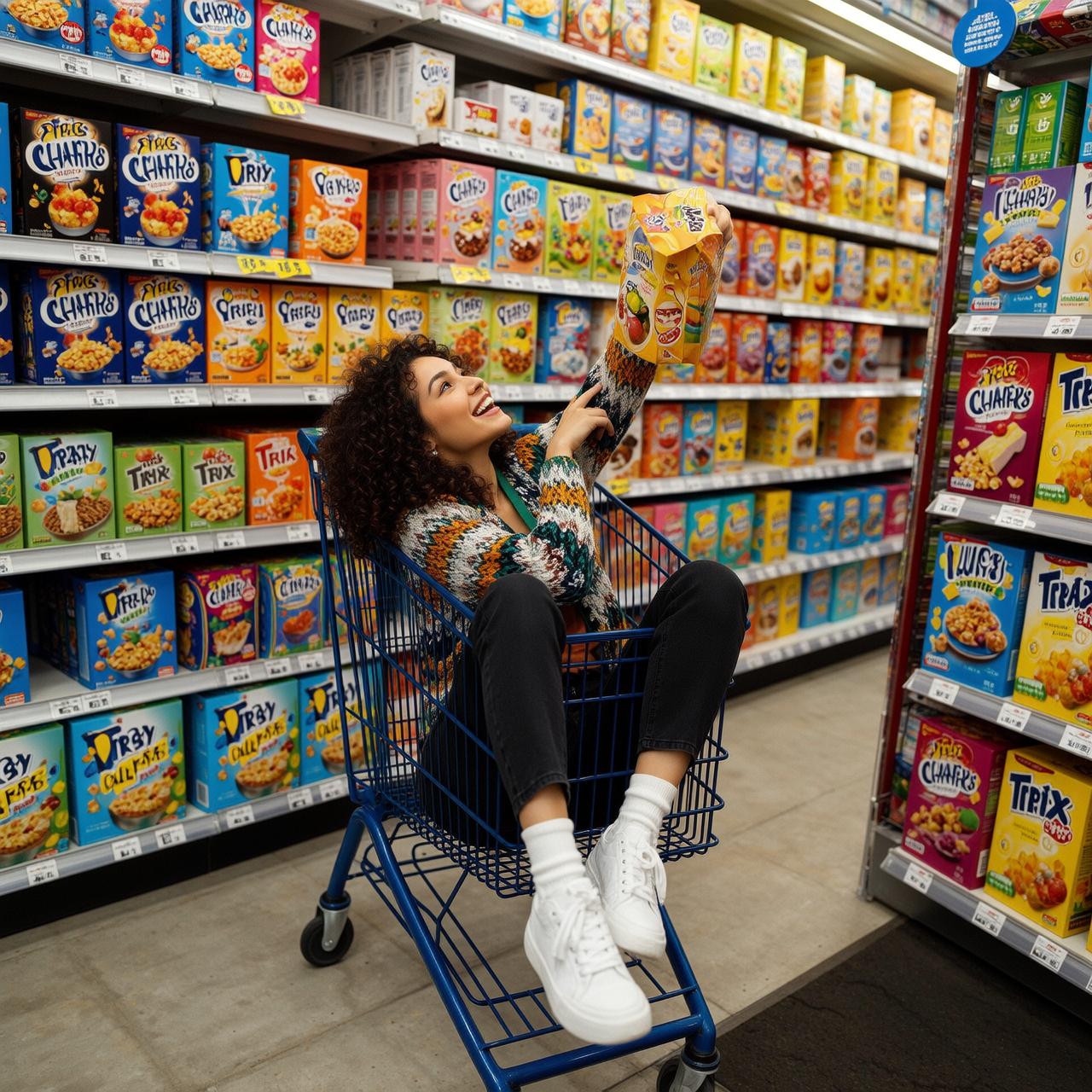 Shopping Cart Cereal Aisle