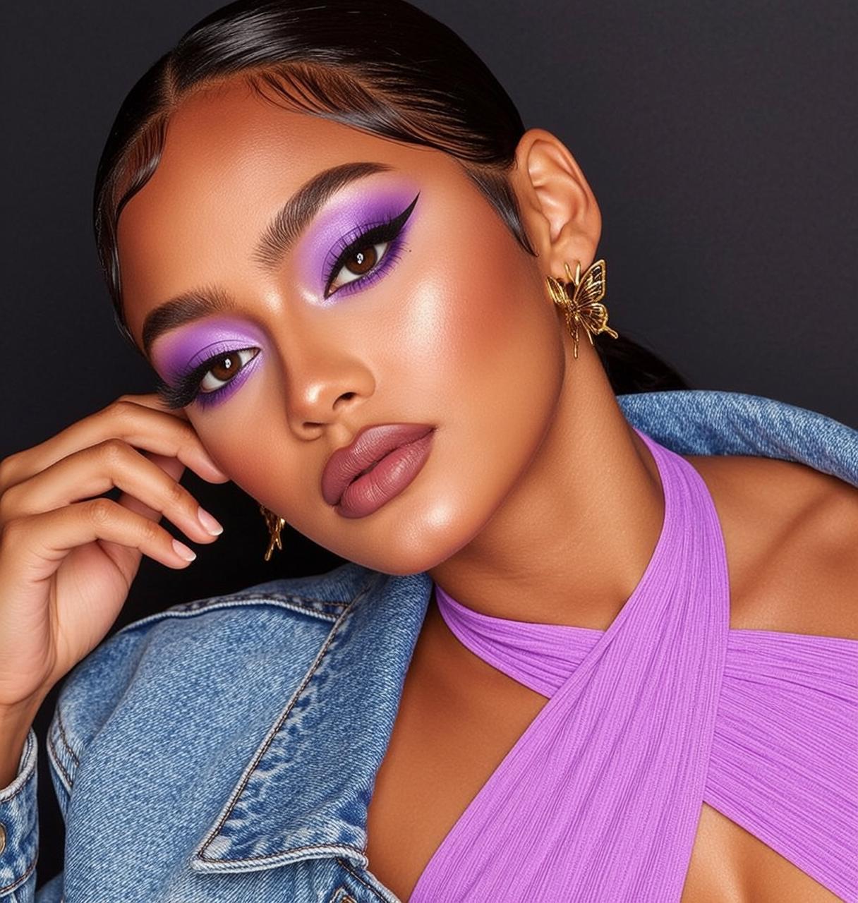 Makeup Captured Close-up Head-and-shoulders Angled Slightly Away