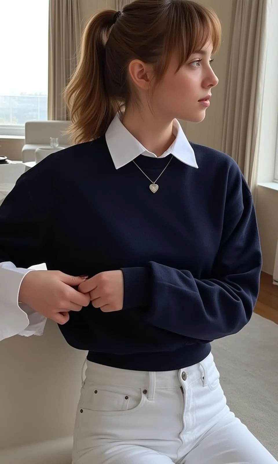 Necklace In Room Portrait