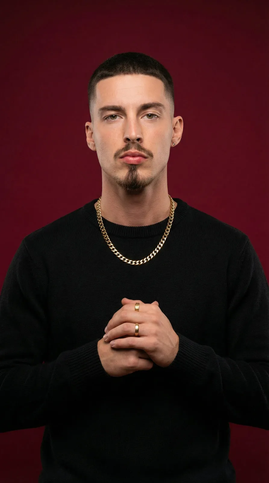 Burgundy Minimal Studio Portrait