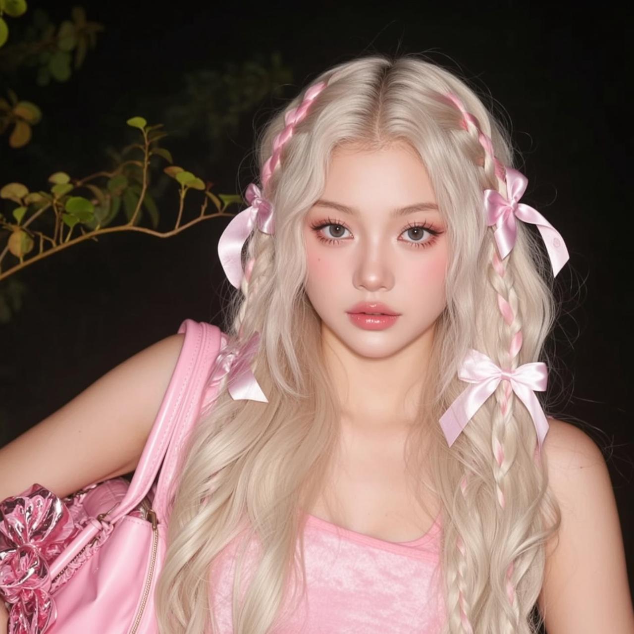 Pink Velvet Night Garden Pose