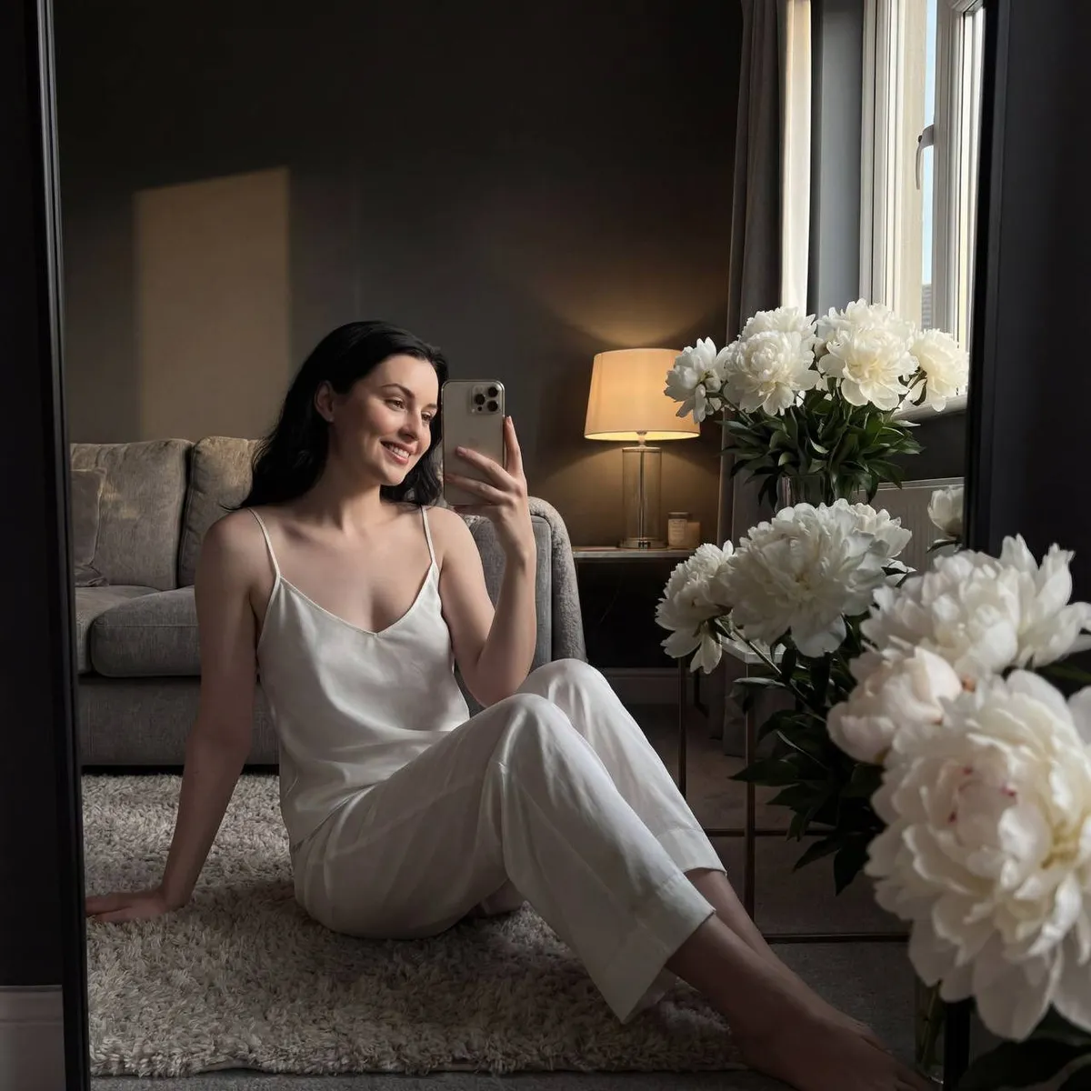 Silk Bedroom Mirror Selfie