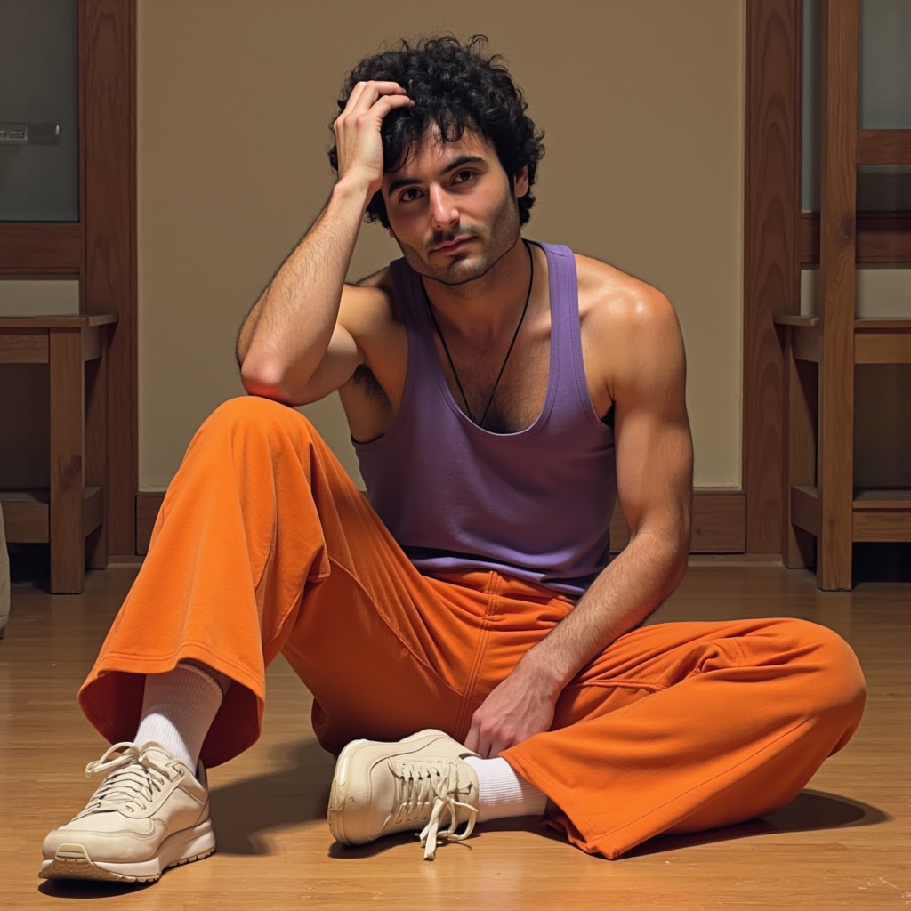 Man In Tank Top And Pants reference photo