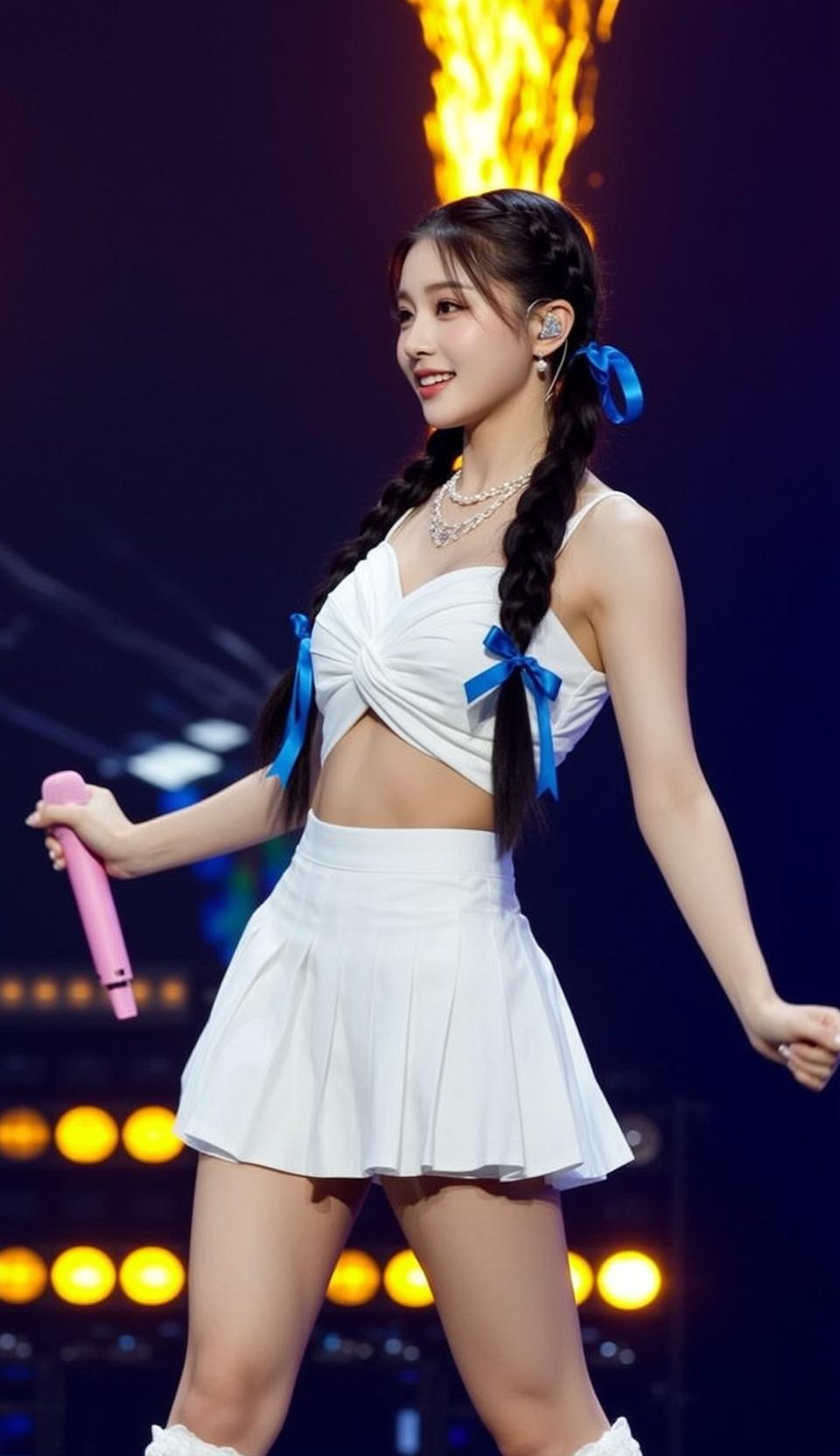 Explore Young Long Dark Braided Pigtails Blue