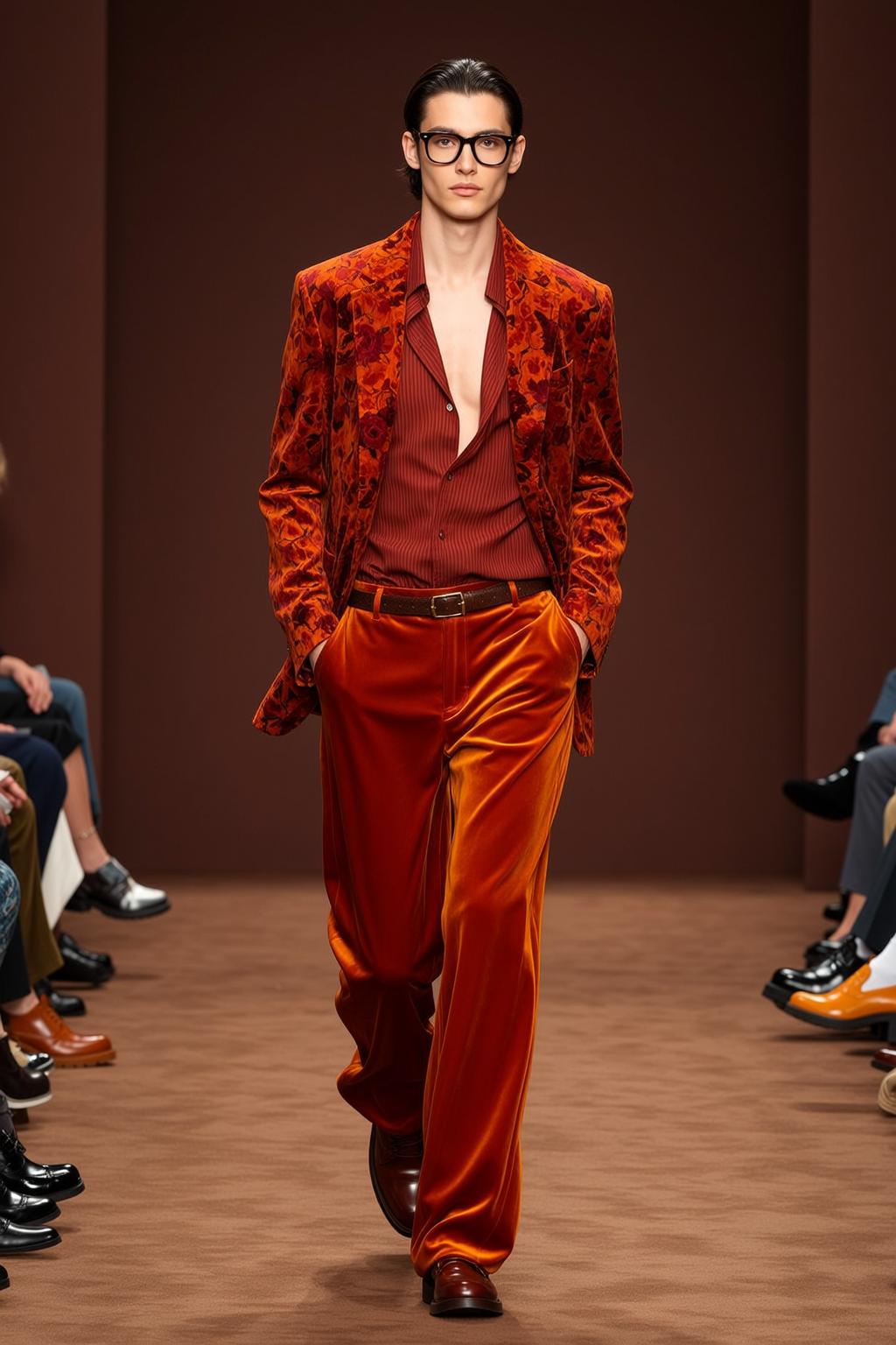 Fashion Week Young Dark Slicked Back Pale