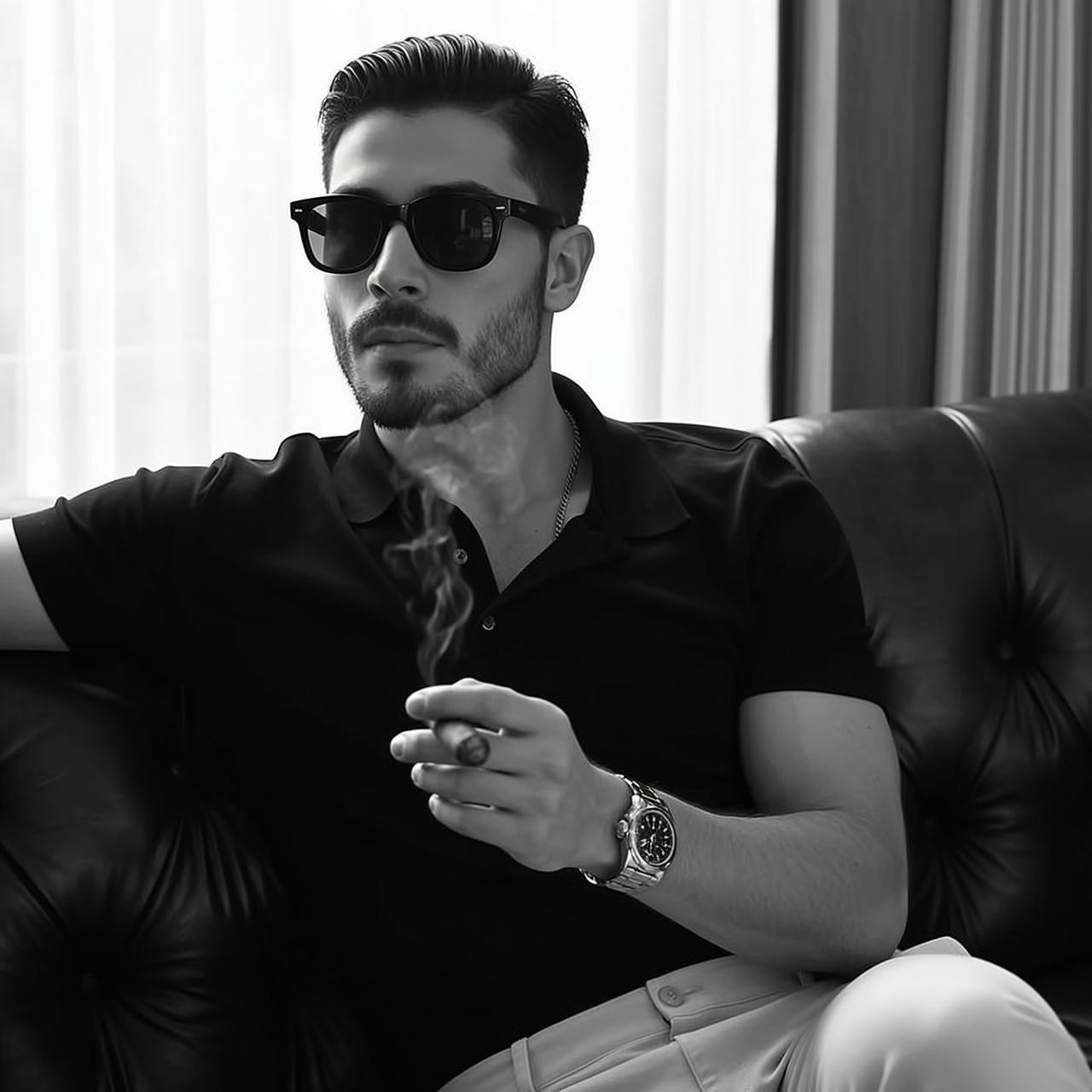 Black And White Cigar Sofa