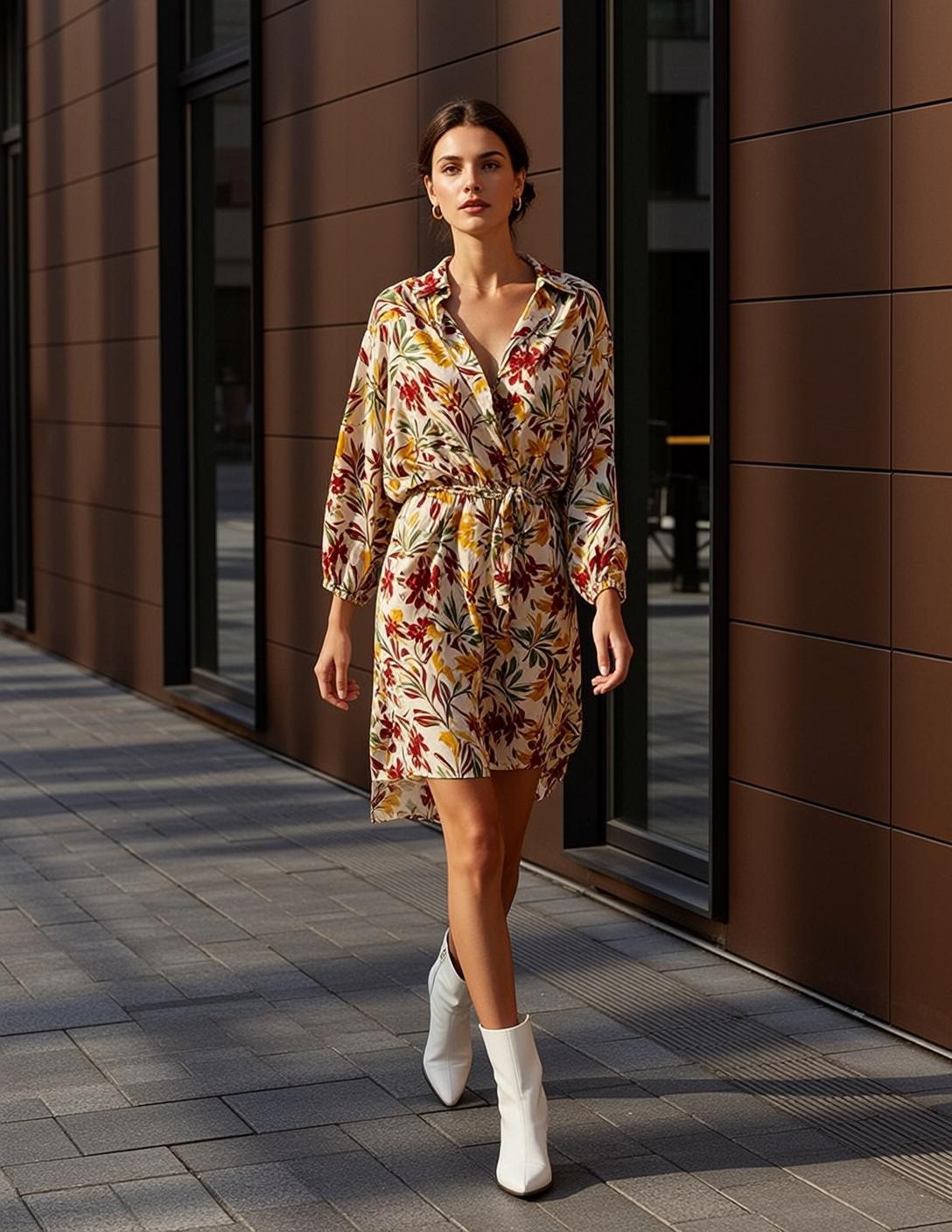 Floral Wrap Dress Street