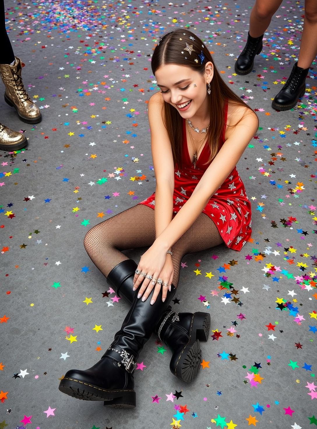 Explore Sitting Grey Concrete Floor Covered Colorful