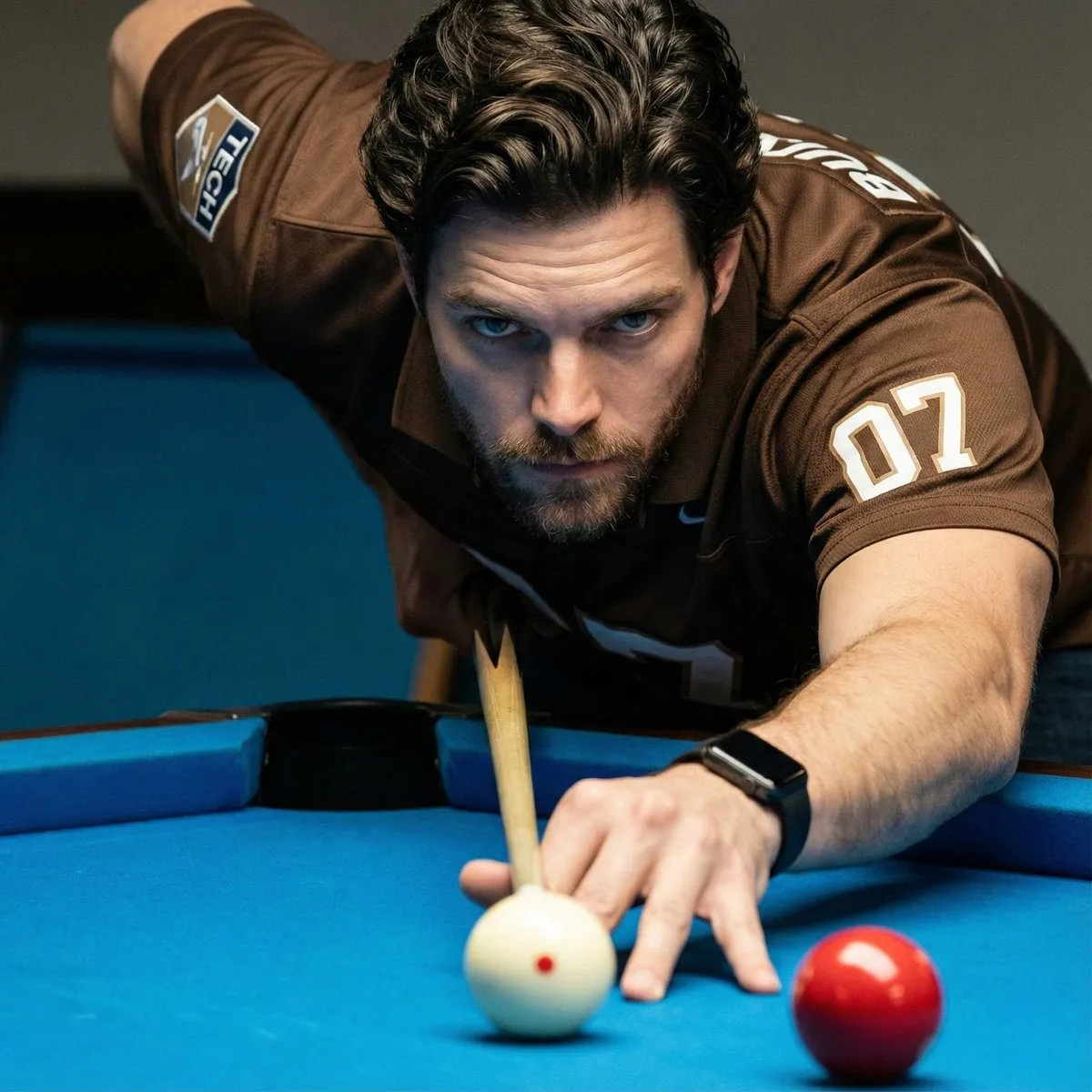 Focused Billiard Player