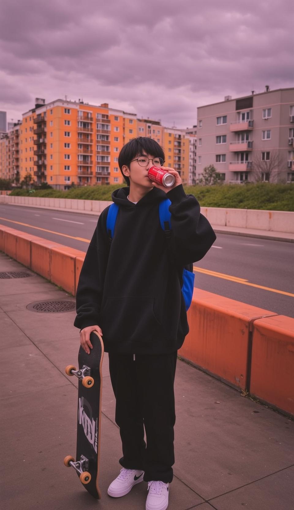 Urban Skateboard Portrait Scene