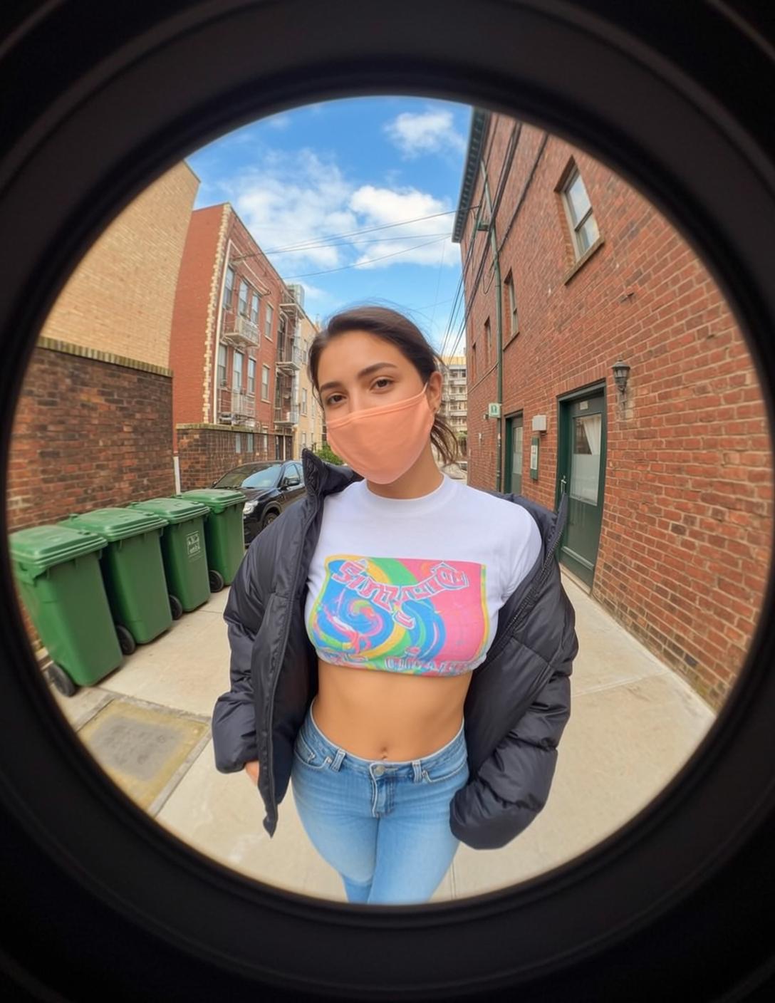 Puffer Jacket Masked Street Look