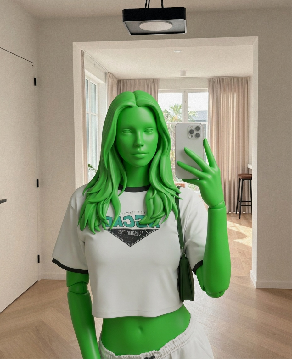 Template for Bright Modern Interior Mirror Selfie Cropped T Shirt Sweatpants