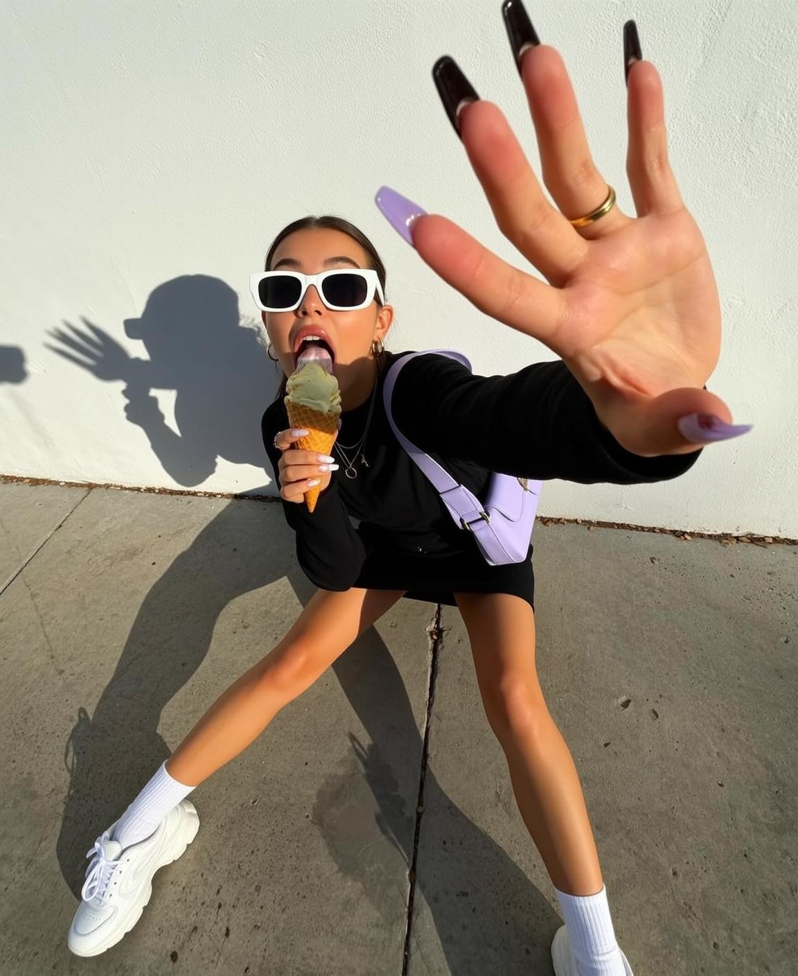 Ice Cream Crouch White Wall