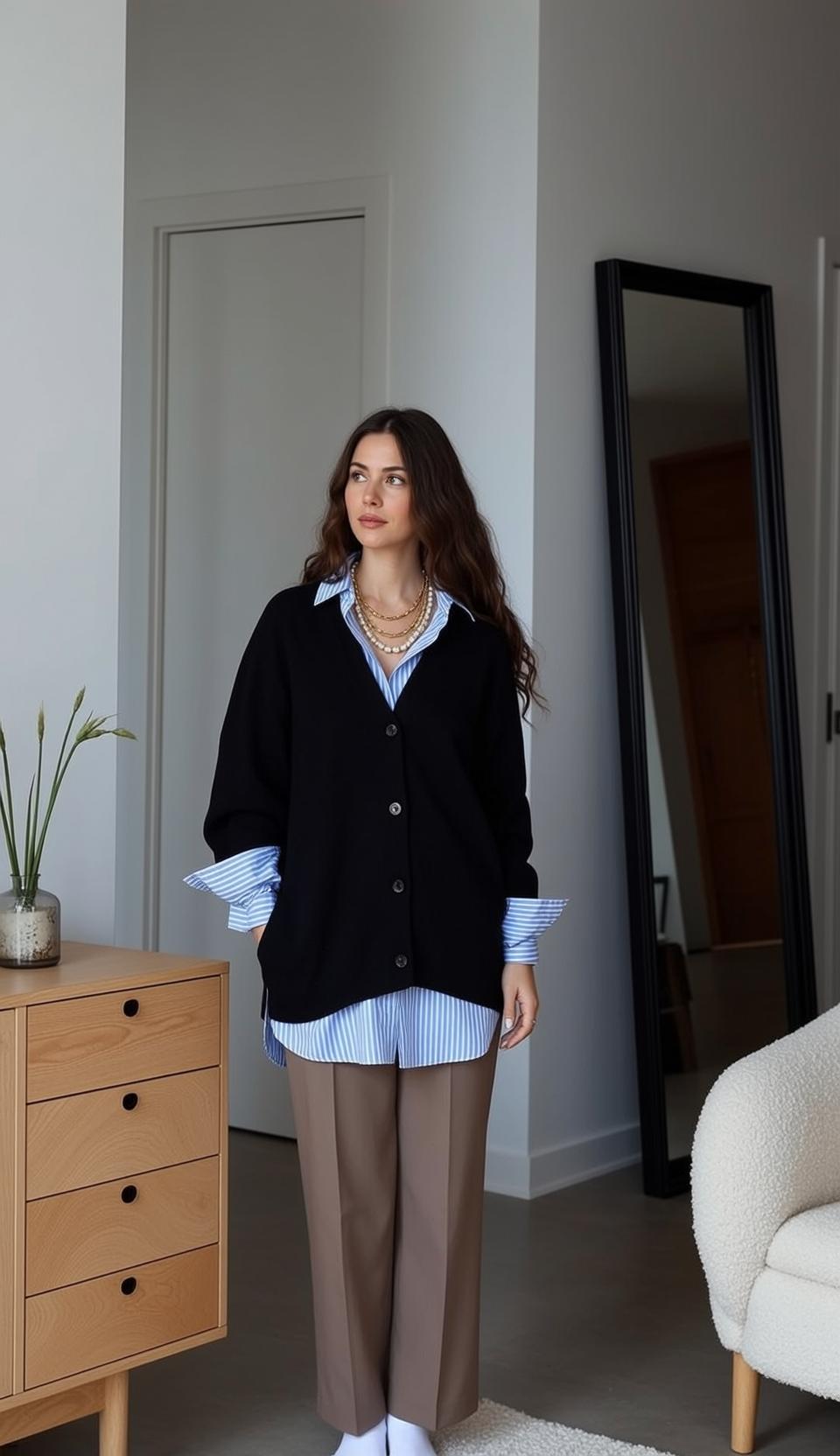 Casual Young Long Wavy Dark Brown Fair