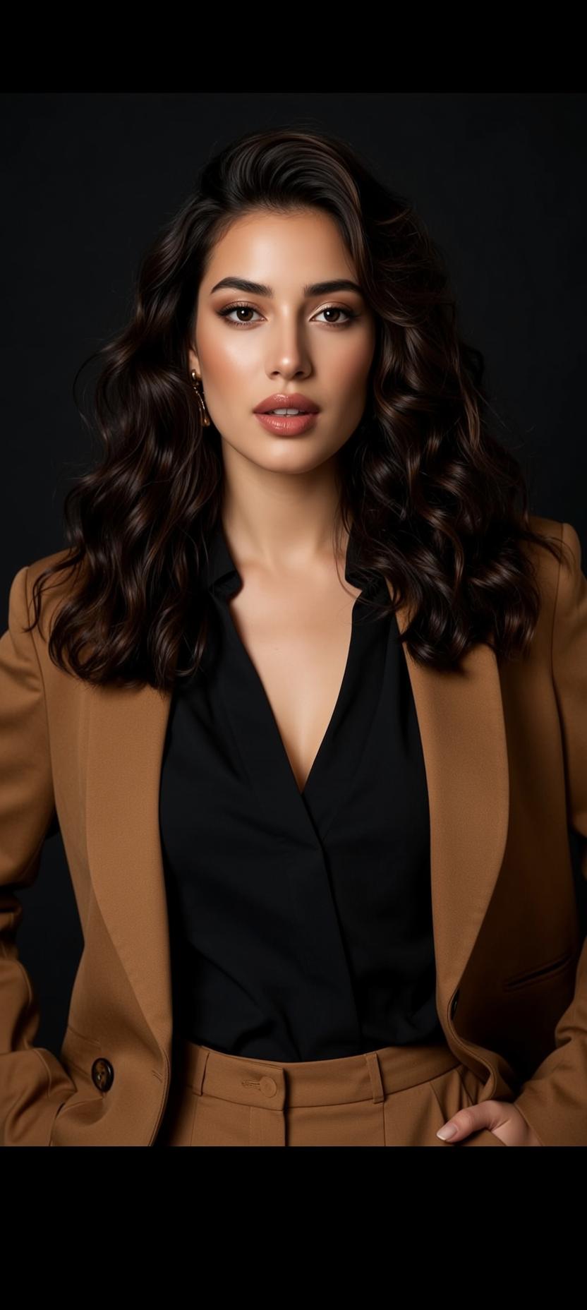 Luxury Young Dark Wavy Hair Light Skin
