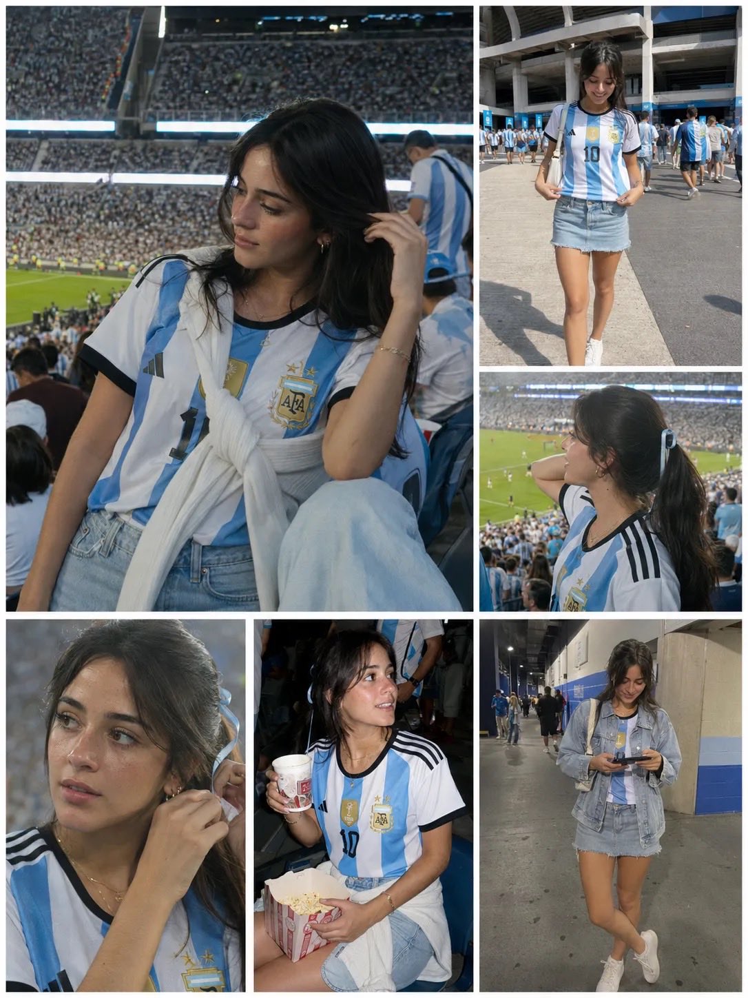 Argentina Football Jersey Stadium Collage