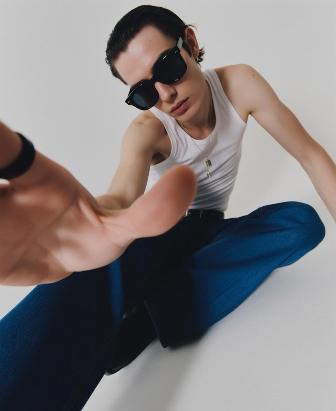 Young Slicked Back Dark Hair Pale Skin