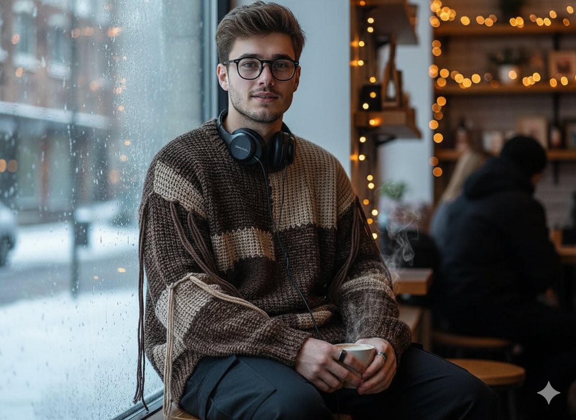 Cozy Cafe Winter Portrait