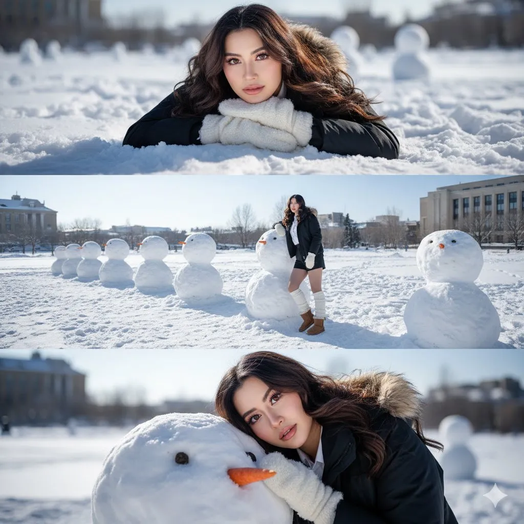 Makeup In Snowy Outdoor Portrait