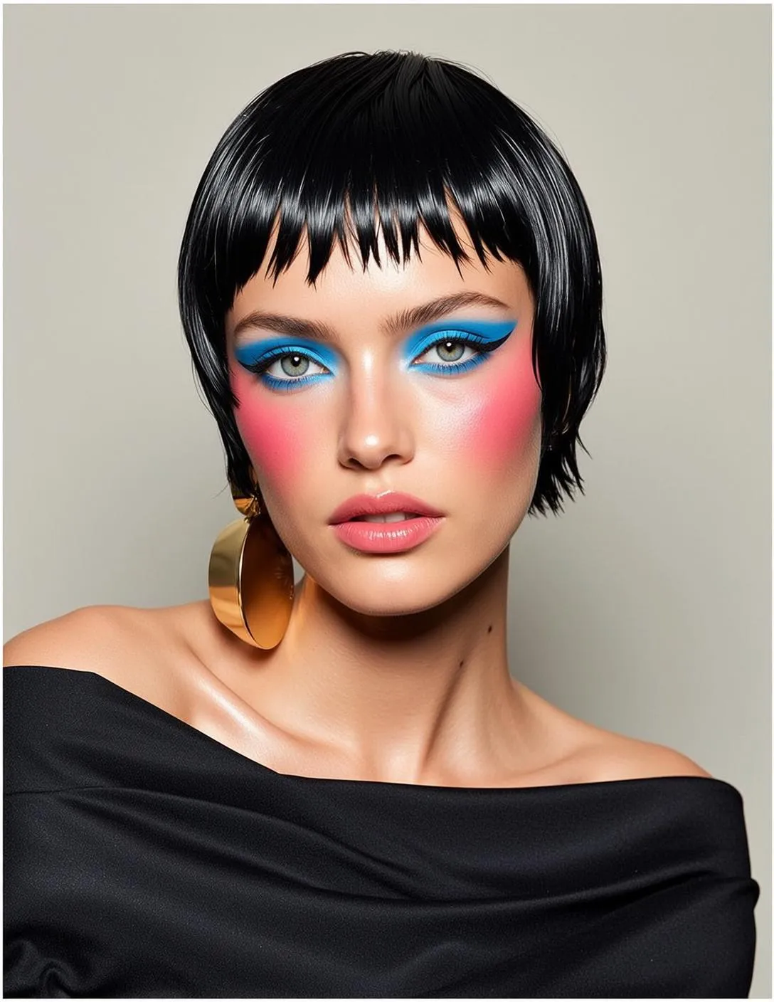 Makeup And Earrings In Studio Portrait