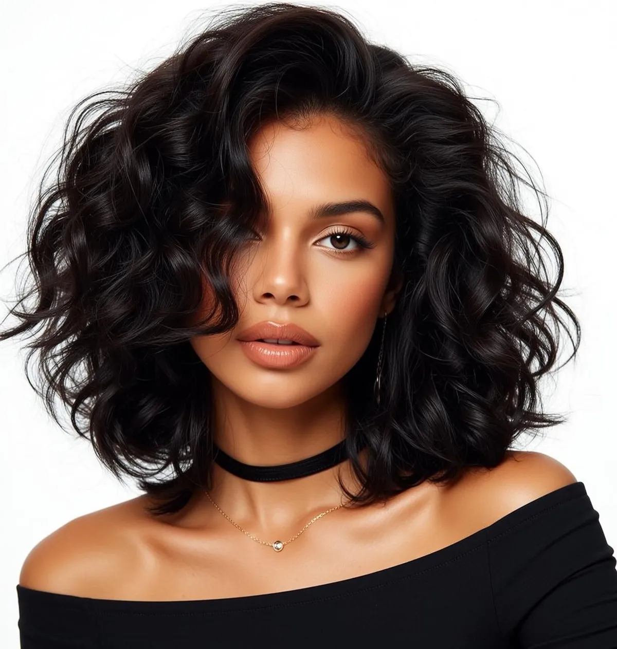 Hair Salon Young Dark Wavy Shoulder-length Medium-toned