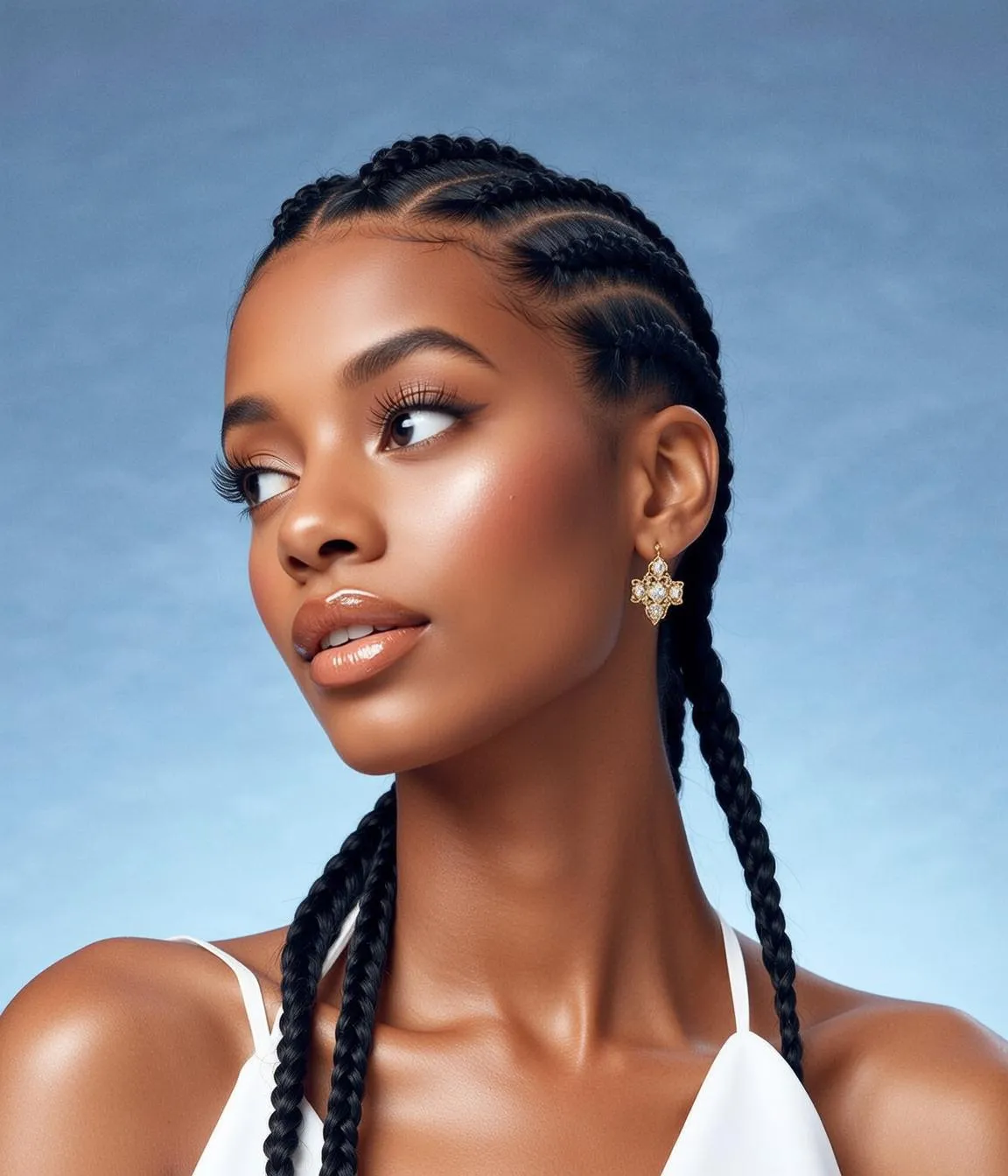 Earrings In Studio Portrait
