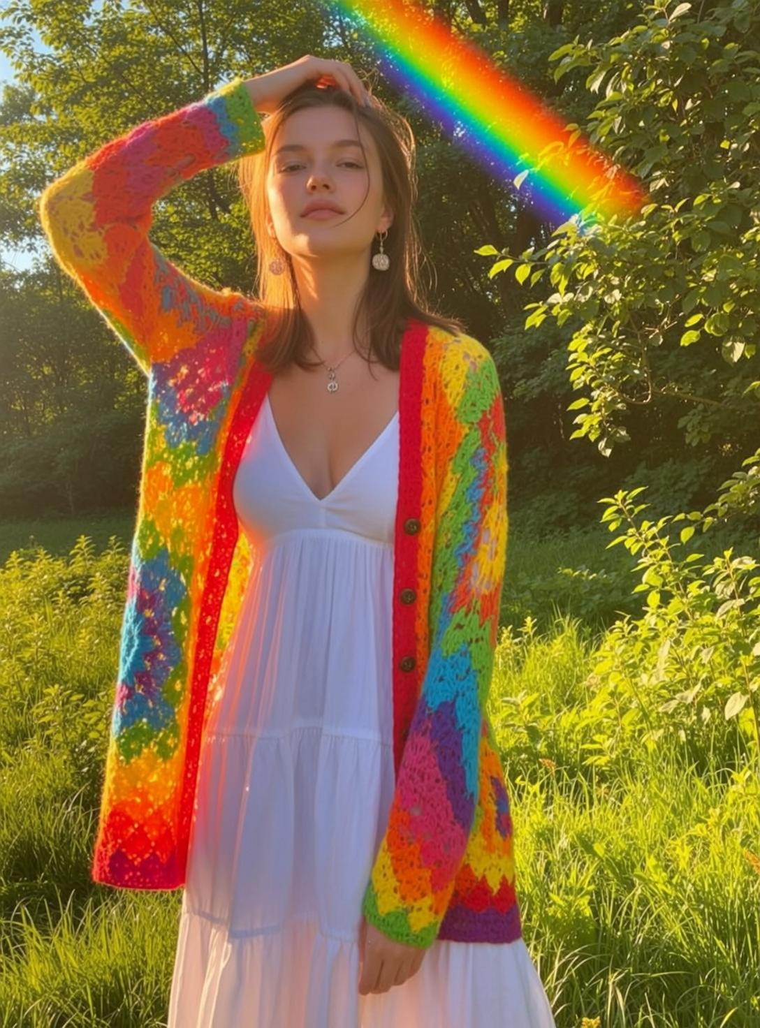 Dreamy Field Golden Hour Crochet Cardigan