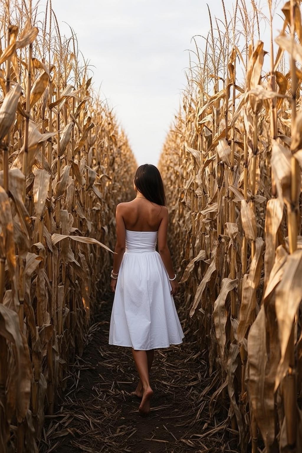 Autumn Young Long Dark Straight Tan Strapless