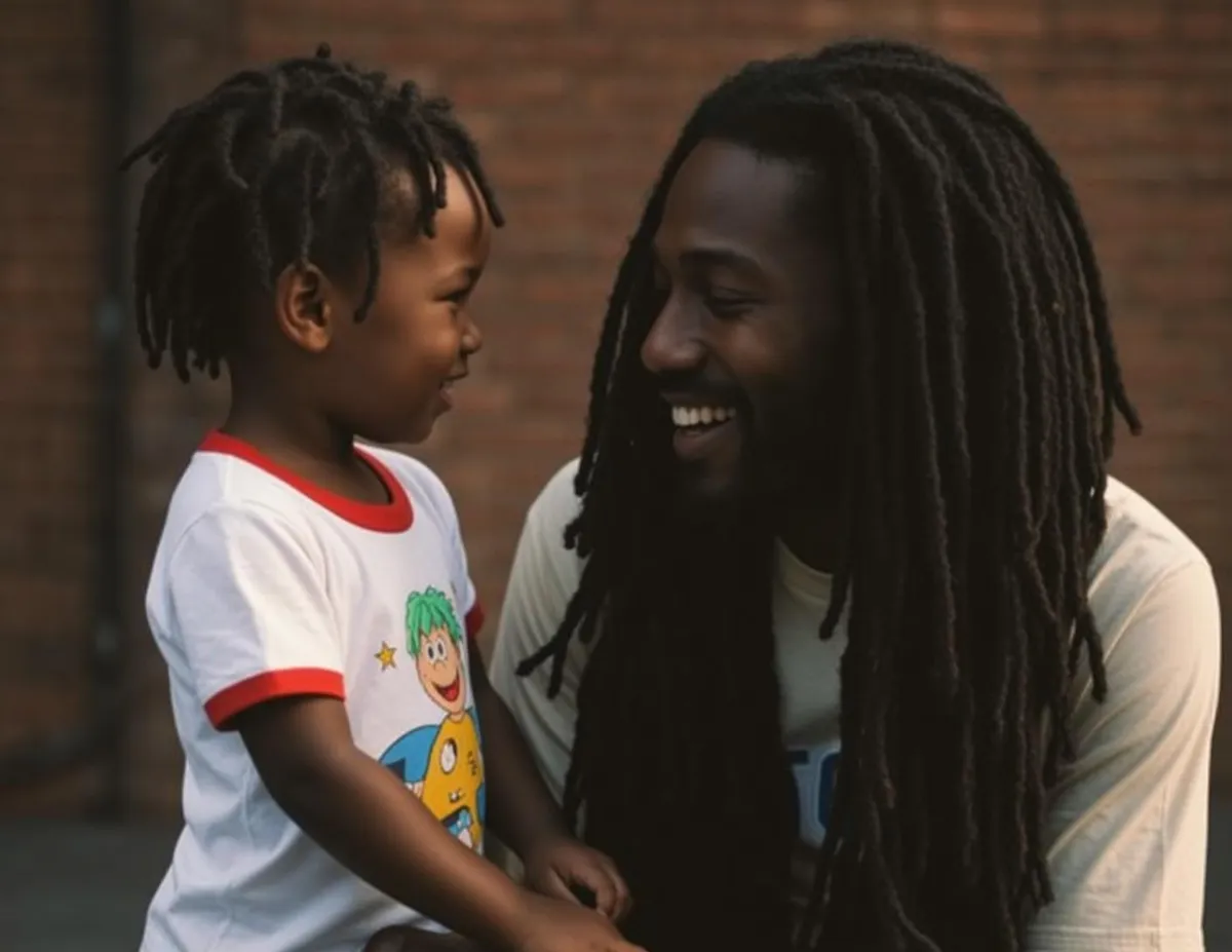 Father Son Dreadlock Portrait